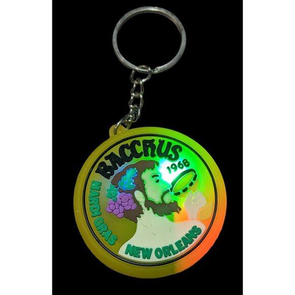 Bacchus Mardi Gras New Orleans Light Up Keychain - Picture 2 of 8